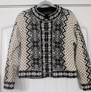 Windfjord Norway New Wool Nordic Floral Snowflake Jacket